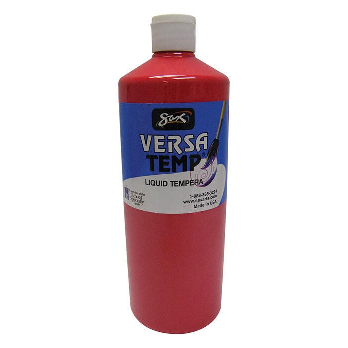 Sax Versatemp Heavy-Bodied Tempera Paint, 1 Quart, Primary Red 1440703
