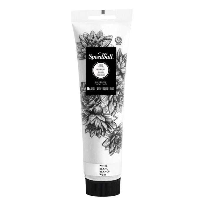 Speedball Water Soluble Block Printing Ink, White, 5 Ounces