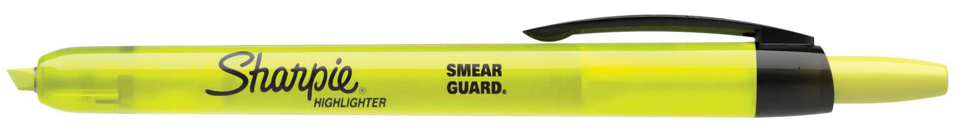 Sharpie Accent Retractable Highlighter, Chisel Tip, Fluorescent Yellow, Each 081763