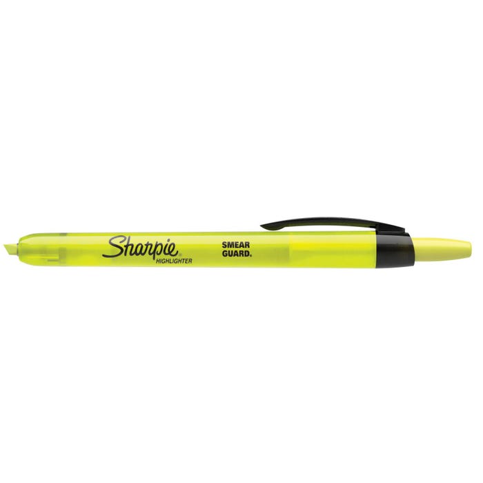 Sharpie Accent Retractable Highlighter, Chisel Tip, Fluorescent Yellow, Each