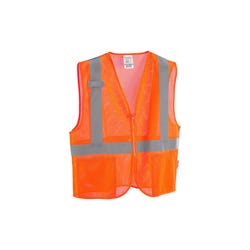Global Industrial Mesh Safety Vest, Large/X-Large, Orange, 2 Pockets 2214706