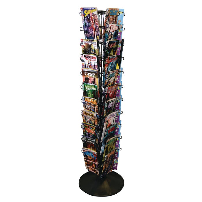 R-Wireworks Comic Spinner, 44 Pocket, 18 x 18 x 60 Inches, Black