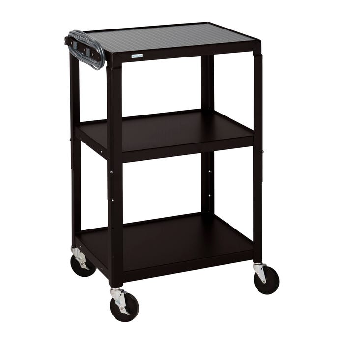 Bretford Adjustable Cart With 4 Inch Casters-Power, 24 W X 18 D X 26-42 H