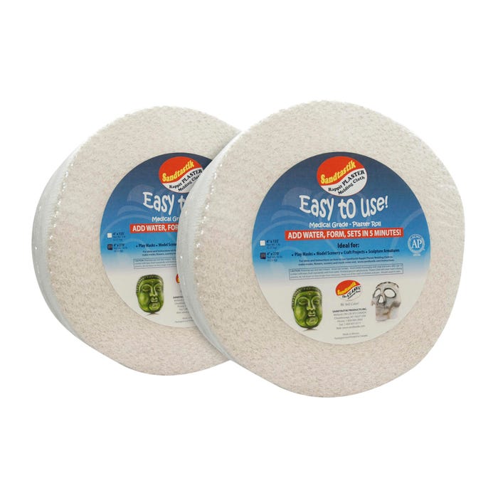 Sandtastik Rappit Plaster Cloth, 4 Inch x 325 Feet Roll, White, Pack of 2