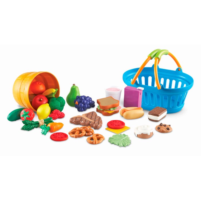 Learning Resources New Sprouts Deluxe Market Set, 2 Baskets, 30 Pieces