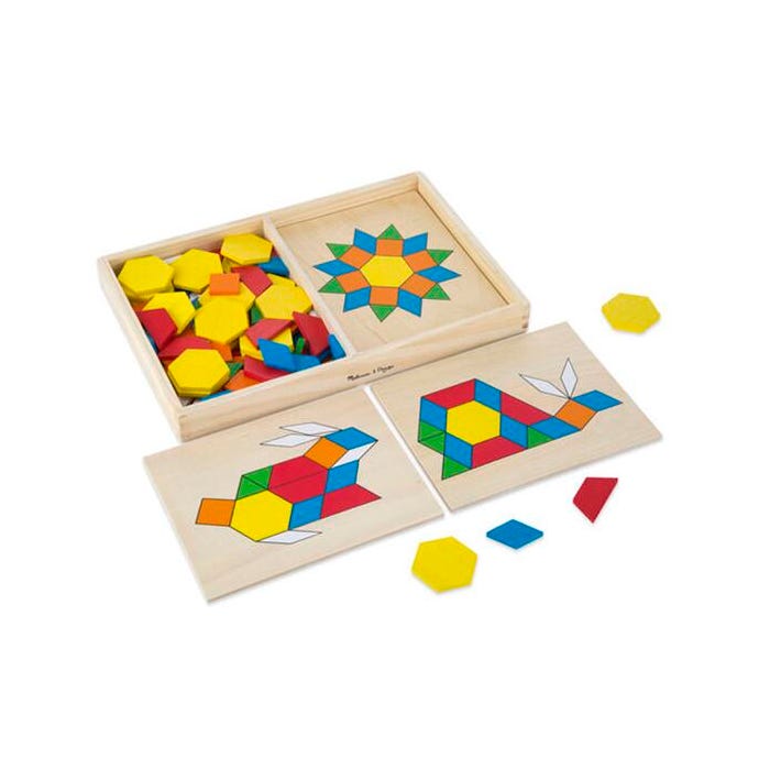 Melissa & Doug Pattern Block and Board Set, 100 Pieces