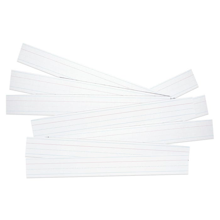 School Smart Sentence Strips, 3 x 24 Inches, White, 100 Sheets