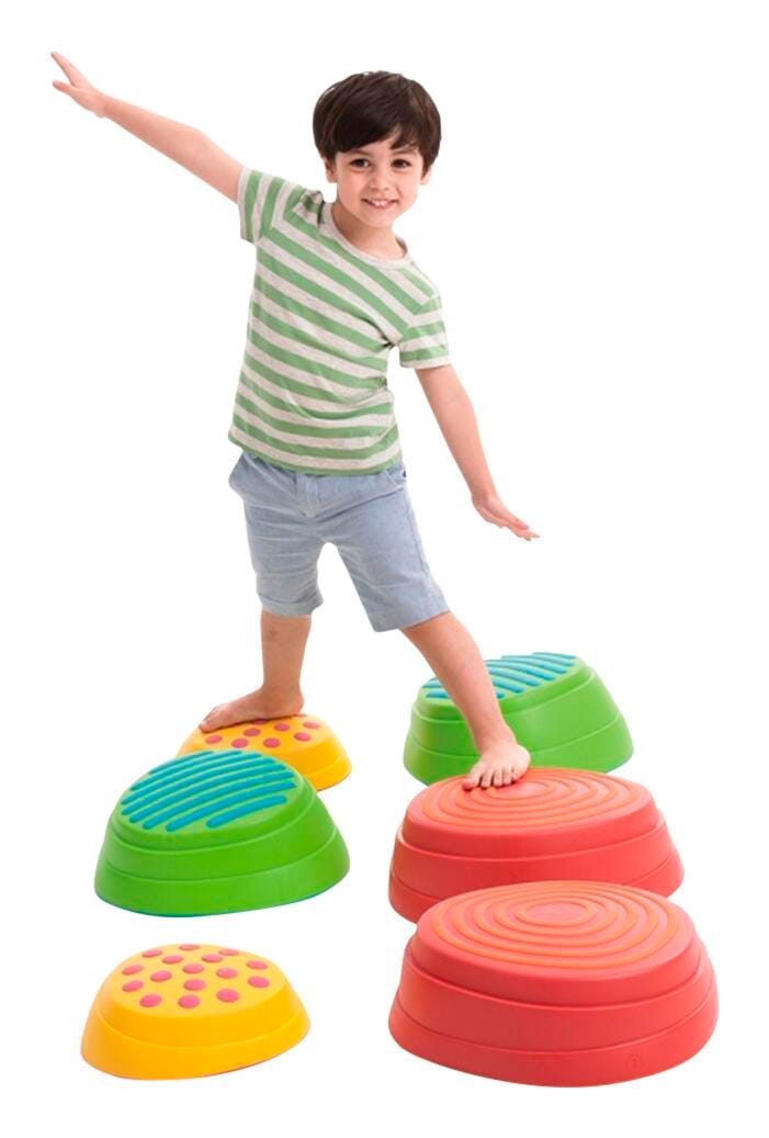 Image for Weplay Rainbow River Stones, Set Includes 2 Small, 2 Medium and 2 Large from School Specialty