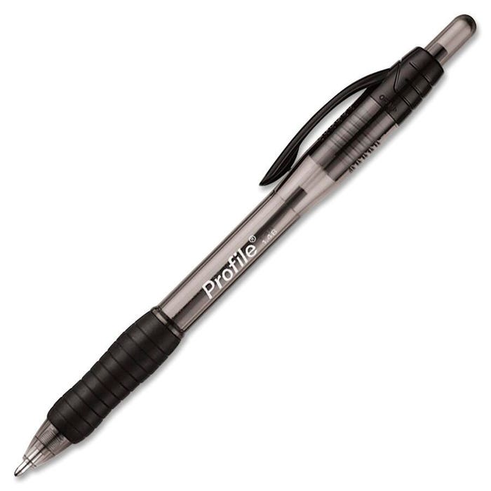 Paper Mate Profile Retractable Ballpoint Pens, Bold Point, 1.4 mm, Black, Pack of 12