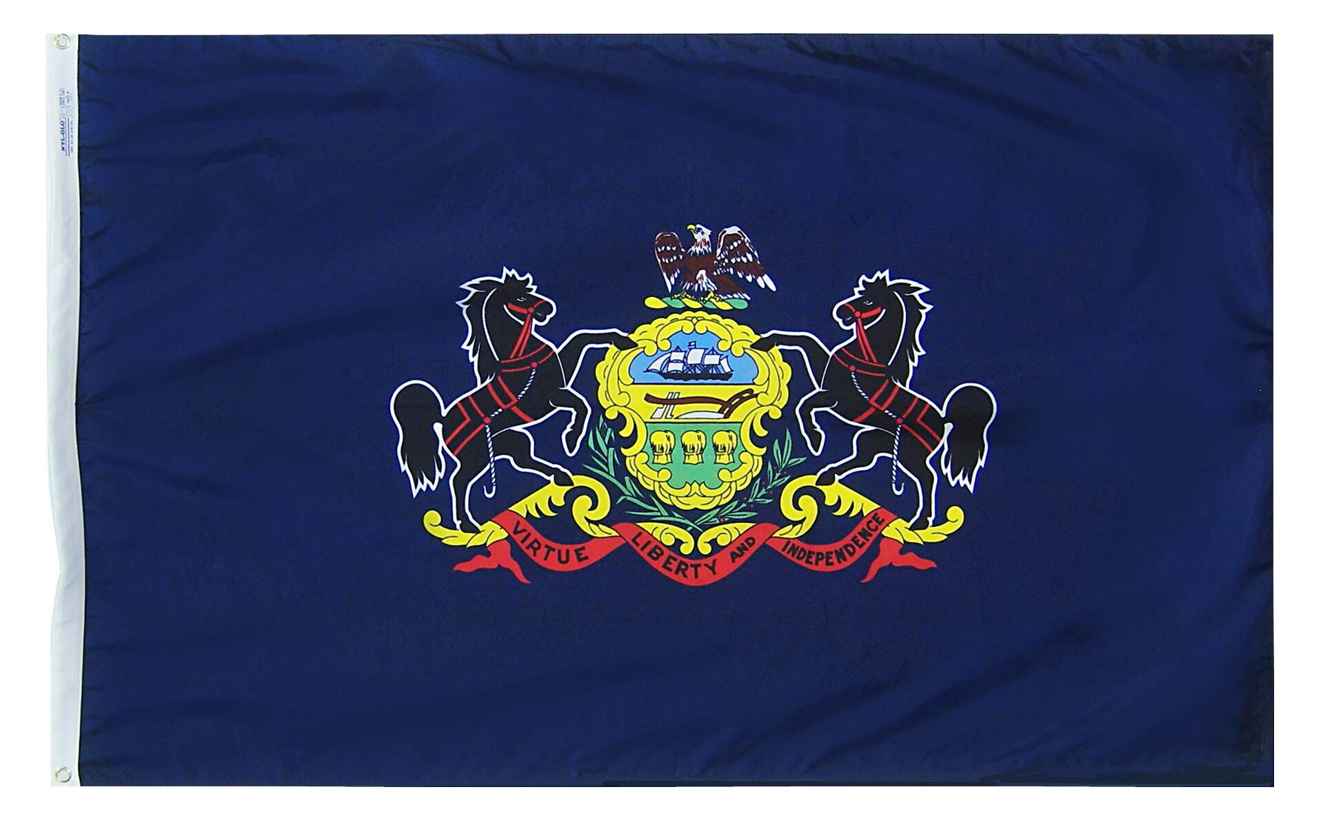 Image for Annin Pennsylvania State Flag, Nylon, Indoor, 3 x 5 Feet from School Specialty