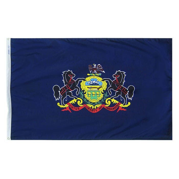Annin Pennsylvania State Flag, Nylon, Indoor, 3 x 5 Feet
