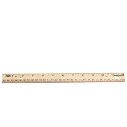 School Smart Wood Ruler, Double Beveled Edge, 12 Inches, 3 Hole Punched, Pack of 12 1565400