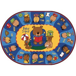 Carpets for Kids Sign Say and Play Rug, 6 Feet 9 Inches x 9 Feet 5 Inches, Oval, Multicolored, Item Number 1294287