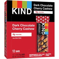 KIND Dark Chocolate Cherry Cashew Kind Plus Bars, 1.4 oz, 12 Per Box, Item Number 1536110