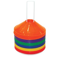 Champion Sports Half Cone Markers with Storage Rack, 9 x 2 Inches, Set of 48 006835