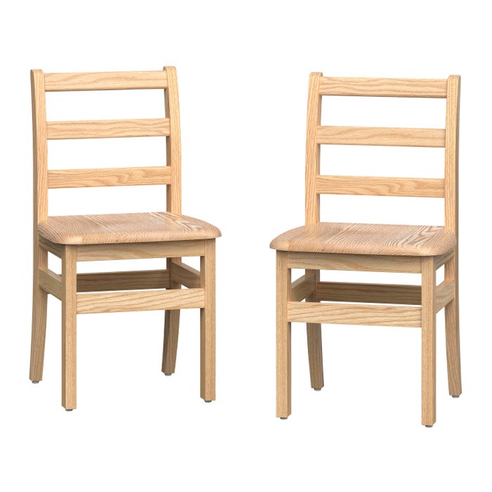 Foundations Little Scholars Ladderback Chairs, 14-Inch Seat, Set of 2