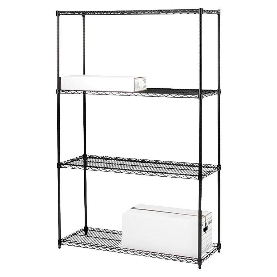 Lorell Wire Shelving, 36 x 18 x 72 Inches, Black, Item Number 1311494