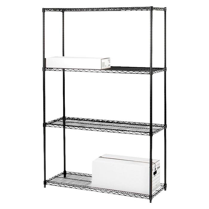 Lorell Wire Shelving, 36 x 18 x 72 Inches, Black