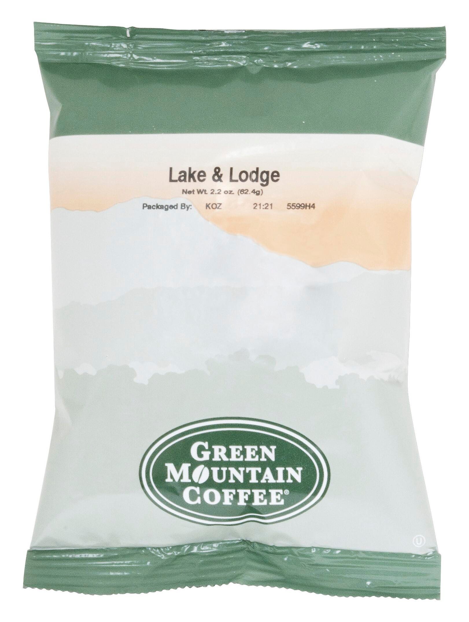 Green Mountain Lake and Lodge Coffee, Fraction Packs, 2.2 oz, 50 Per Carton, Item Number 1535357