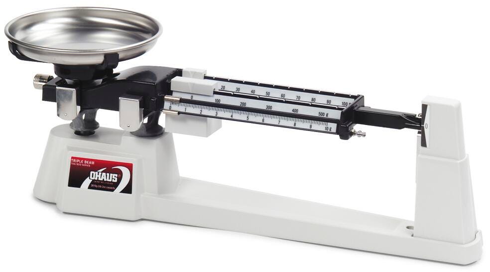 Ohaus Triple Beam Balance with 225 g Tare and Stainless Pan 595725