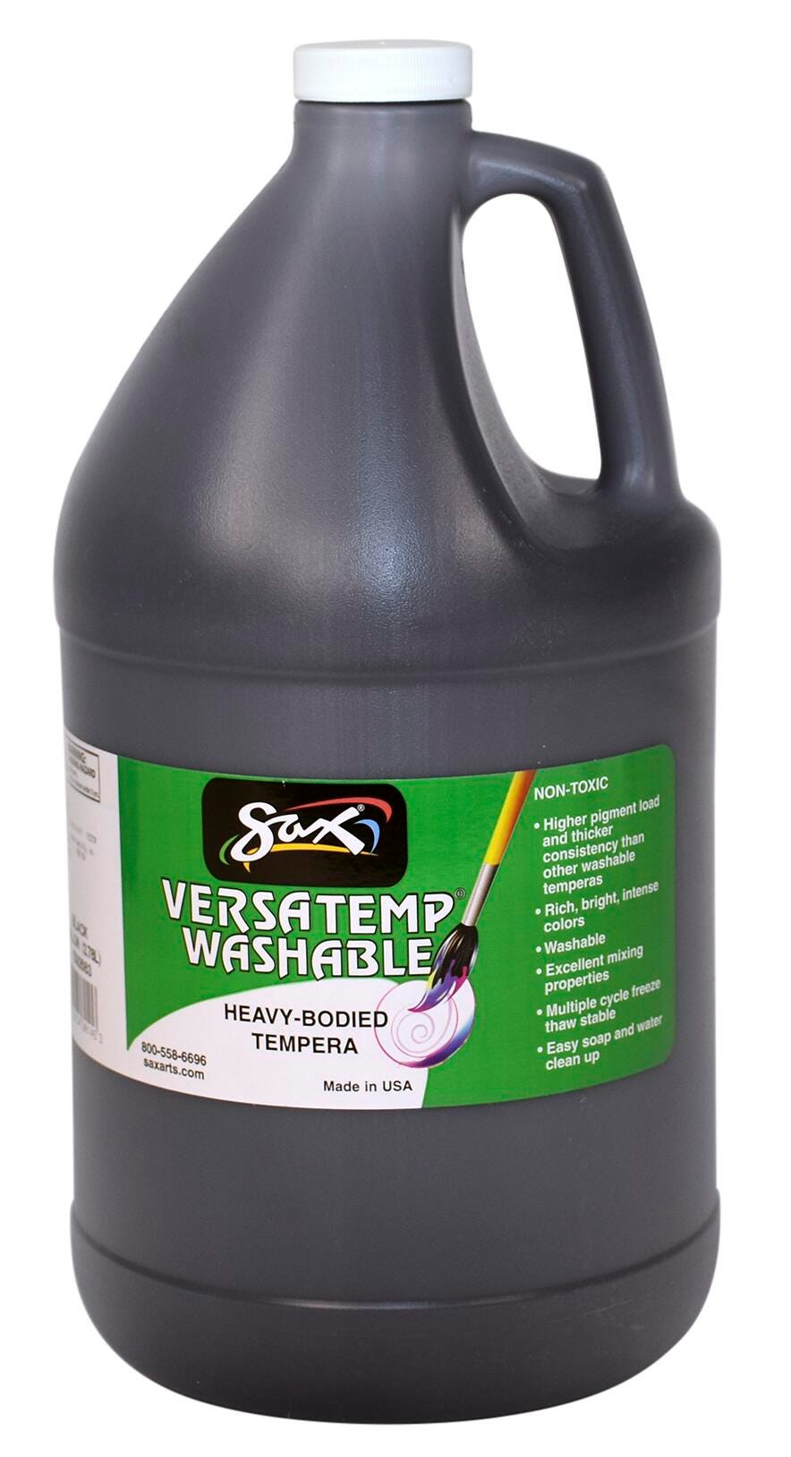 Image for Sax Versatemp Washable Heavy-Bodied Tempera Paint, 1 Gallon, Black from School Specialty