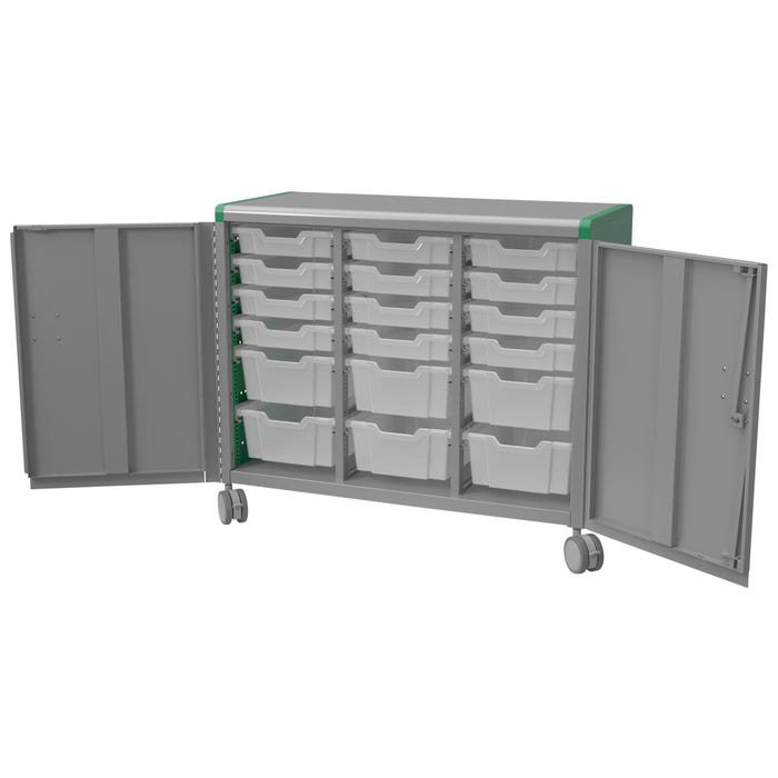 Classroom Select Geode Medium Cabinet, Triple Wide, 18 Tote Trays