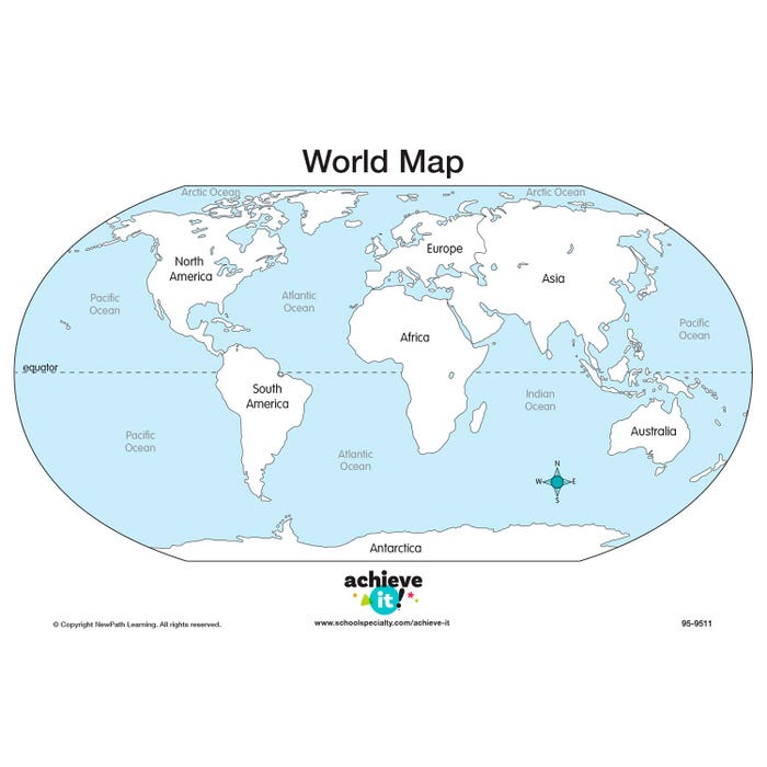 Achieve It! World Map Mats, Set Of 10