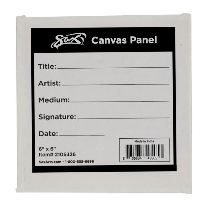 Sax Genuine Canvas Panel, 6 x 6 Inches, White