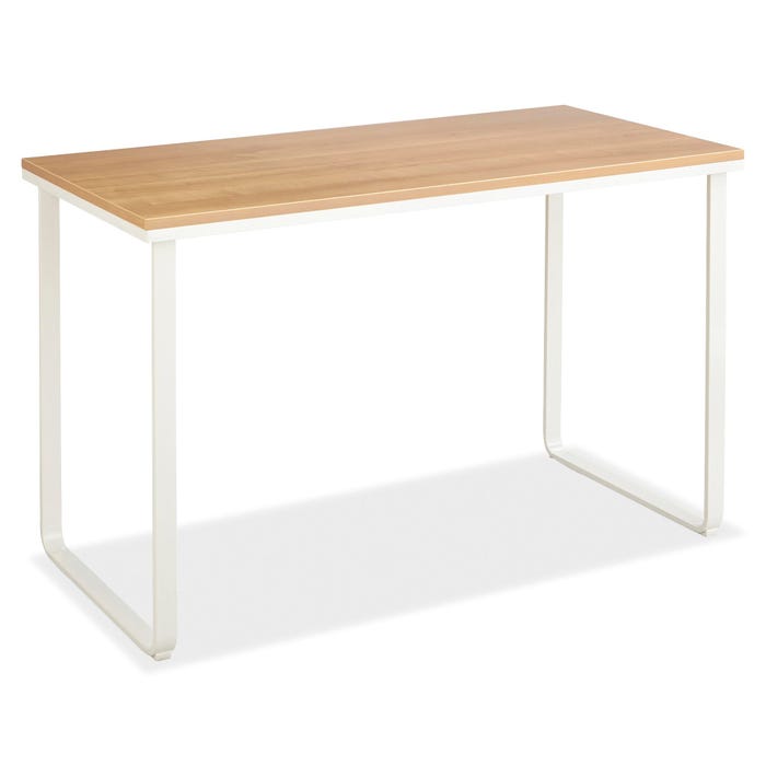 Safco Steel Workstation, 47-1/4 x 24 x 28-3/4 Inches, Bleach White, Beech Laminate