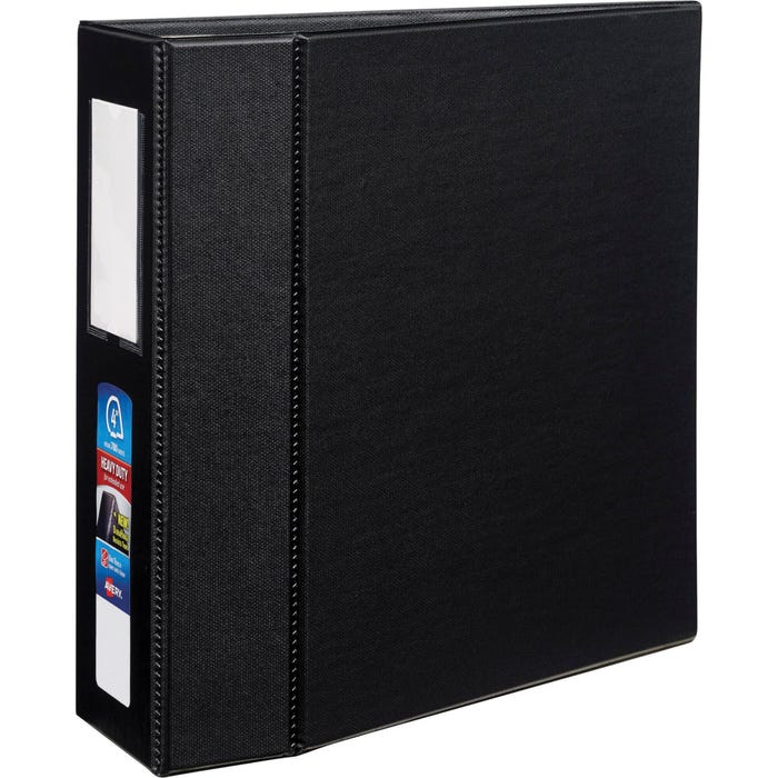 Avery Heavy Duty Binder with Label Holder, 4 Inch D-Ring, Black