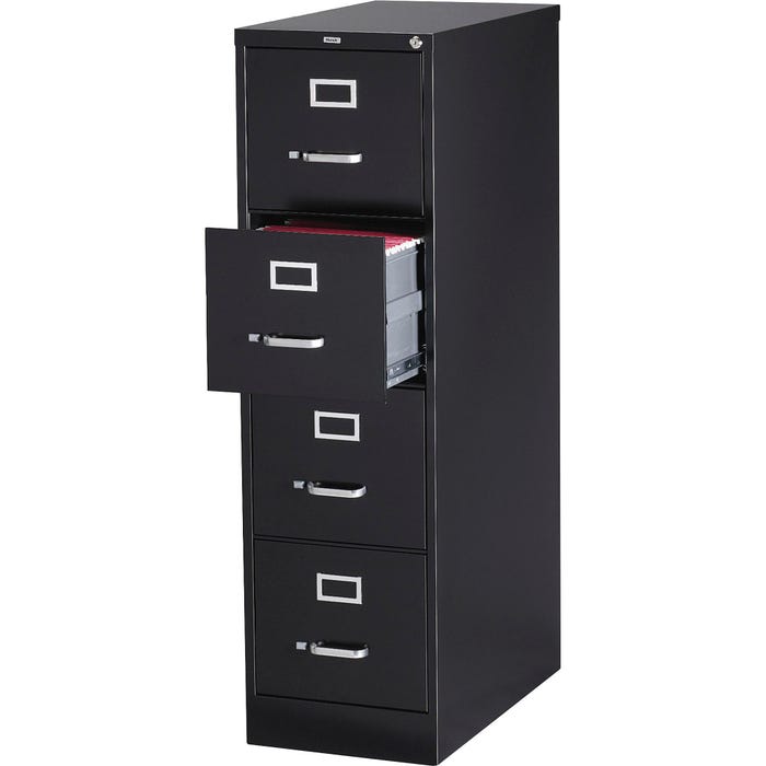 Lorell Vertical File Cabinet, 15 x 26-1/2 x 52 Inches, Black