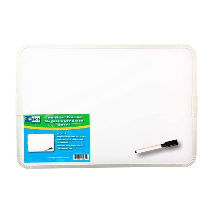 Flipside 2-Sided Magnetic Dry Erase Board with Marker, 12 x 17-1/2 Inches, White