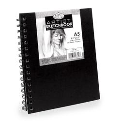 Royal Artist A5 Sketchbook, 5-11/16 x 8-5/16 Inch, 80 Sheets, 96 gsm, Black
