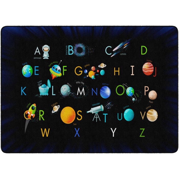 Flagship Carpets Space ABCs Carpet, Rectangle