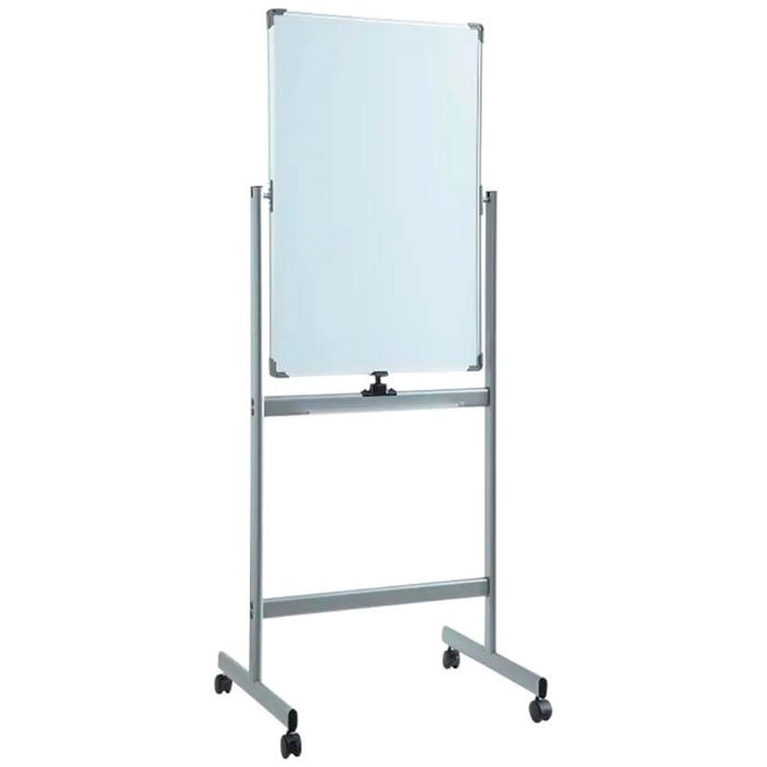 Lorell Vertical Magnetic Whiteboard Easel, Whiteboard Easel, Double-Sided, Magnetic, 24 x 36 Inches, Silver Frame