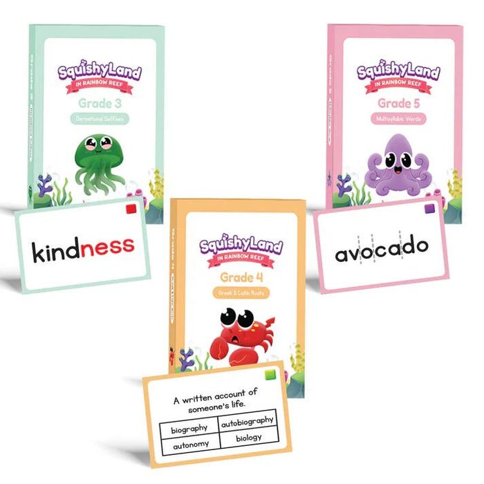 The Fidget Game Squishyland Expansion Card Packs, Grades 3 to 4