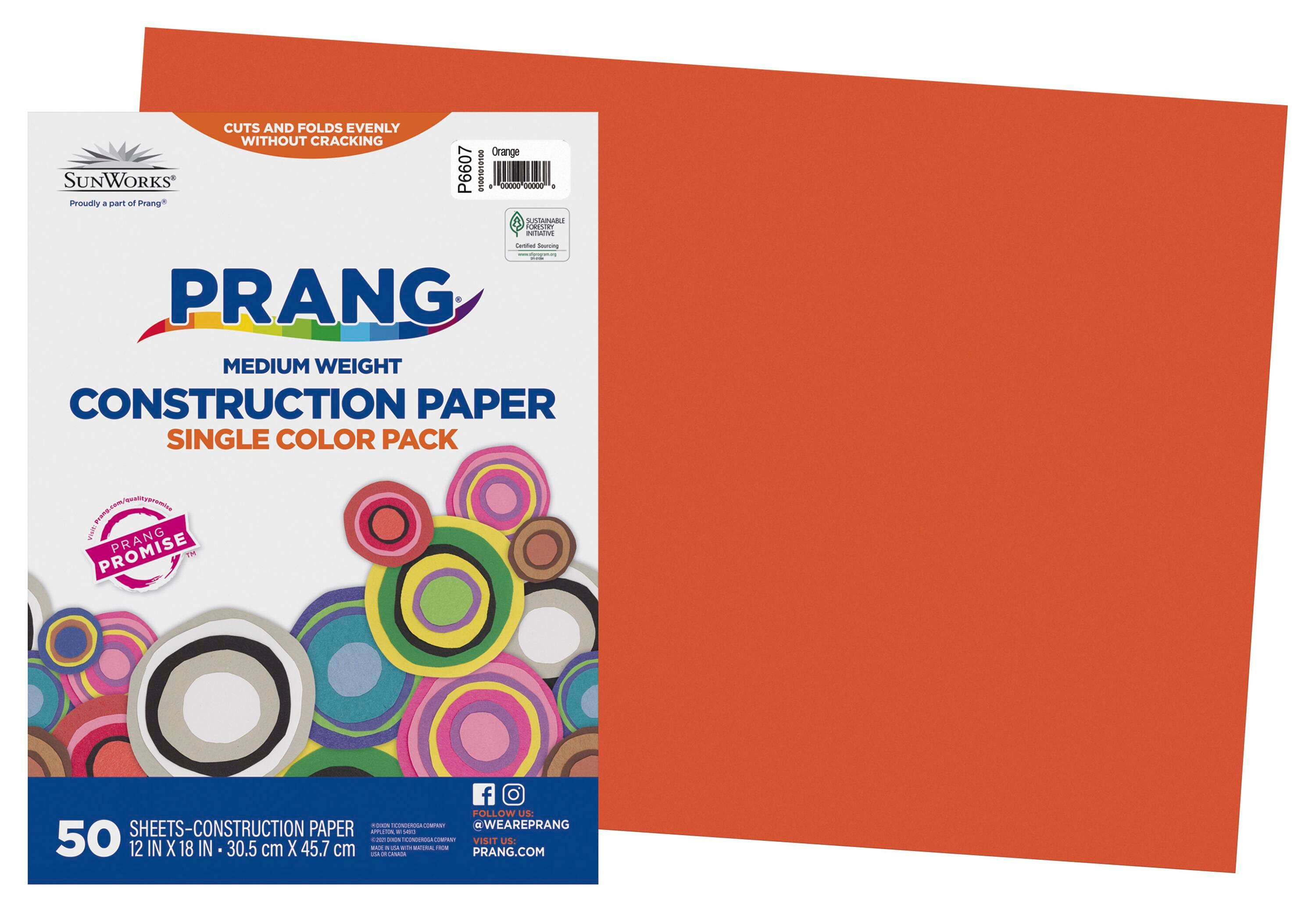Prang Medium Weight Construction Paper, 12 x 18 Inches, Orange, 50 Sheets 299528