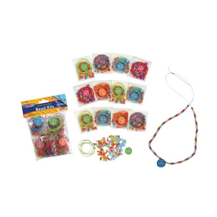 Creativity Street Bead Kit with Printed 100 Day Bead, Assorted Color