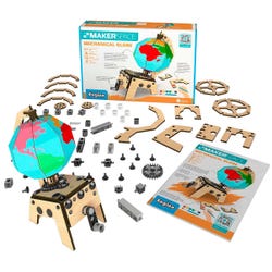 Engino MAKERSPACE DIY Mechanical Globe, 18-1/2 cm