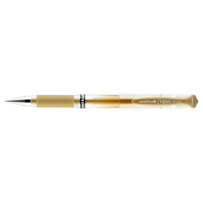 uniball Impact Gel Pen, 1.0 mm, Gold, Pack of 12
