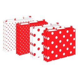 Barker Creek File Folders, Red/White Dots, Letter Size, Set of 12 2129897