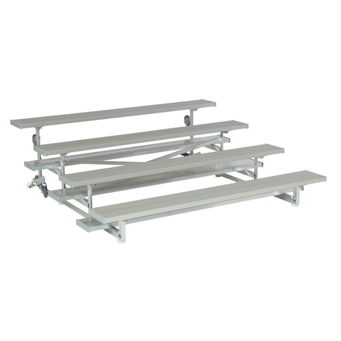 National Recreation Systems Tip-N-Roll Bleacher with Caster, 40 Capacity, Aluminum Frame/Seat