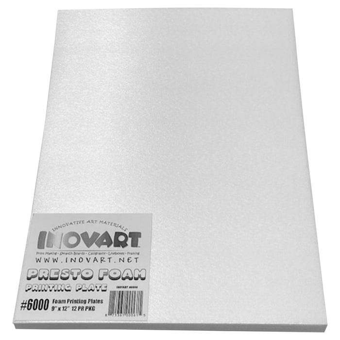Inovart Presto Foam Printing Plates, 9 x 12 Inches, Pack of 12