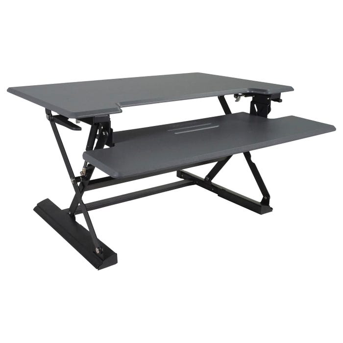 Victor High Rise Height-Adjustable Standing Desk, Desk Riser, Adjustable, 31 x 23 x 21 Inches, Charcoal Gray/BK