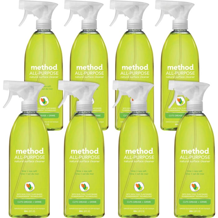 Method Lime All-purpose Surface Cleaner, 28 Ounces, Lime Sea Salt, Pack of 8