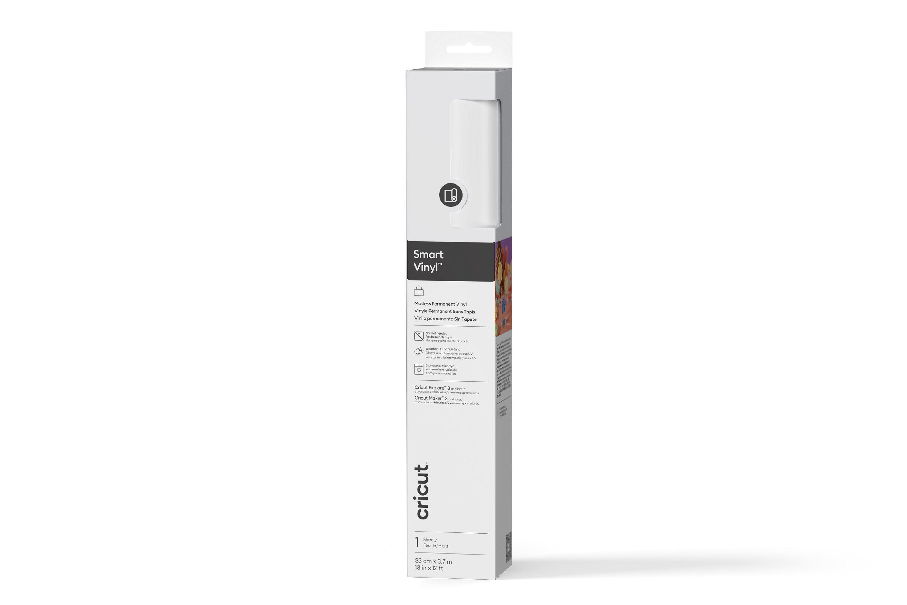 Cricut Permanent Smart Vinyl Iron On, 12 Feet, White 2217392