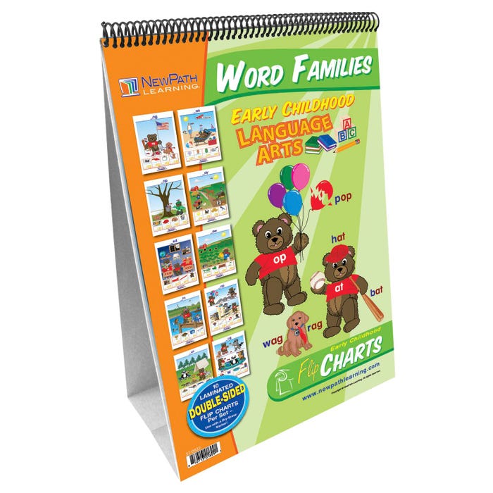 NewPath Learning Word Families Write-On/Wipe-Off Flip Chart Set, Grades PreK to 2