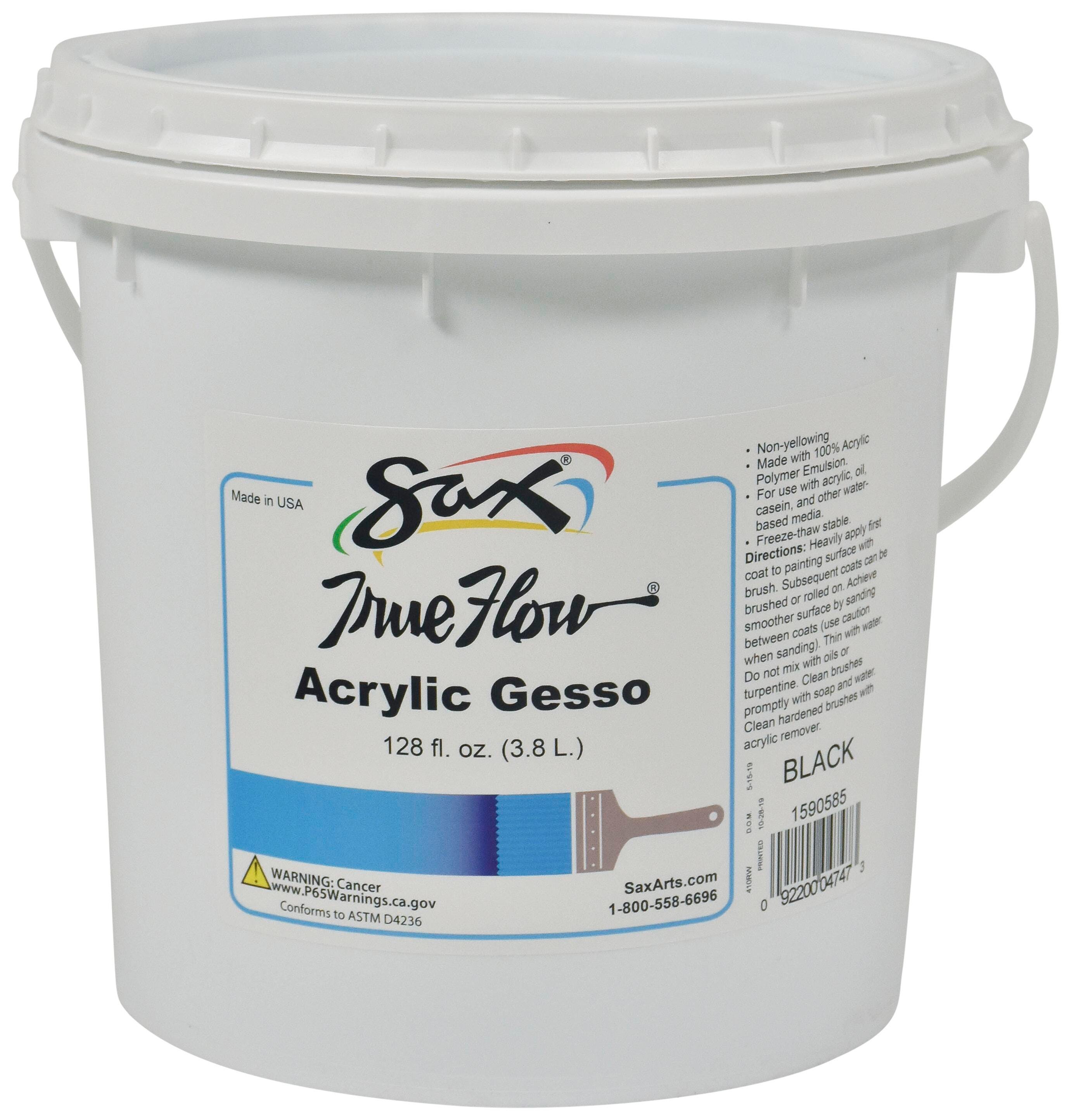 Sax Acrylic Gesso Primer Paint, 1 Gallon, Black 1590585