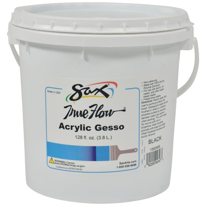 Sax Acrylic Gesso Primer, 1 Gallon, Black