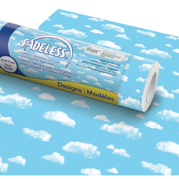 Fadeless Designs Paper Roll, Clouds, 48 Inches x 50 Feet